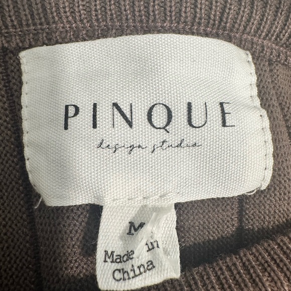 Pinque Design Studio Ribbed Francesca Sweater Coffee Brown Size M NWT - Picture 4 of 6